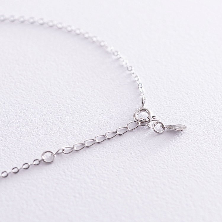 Колье "Крестик" в серебре с фианитами 18833 от ювелирного магазина Оникс - 4