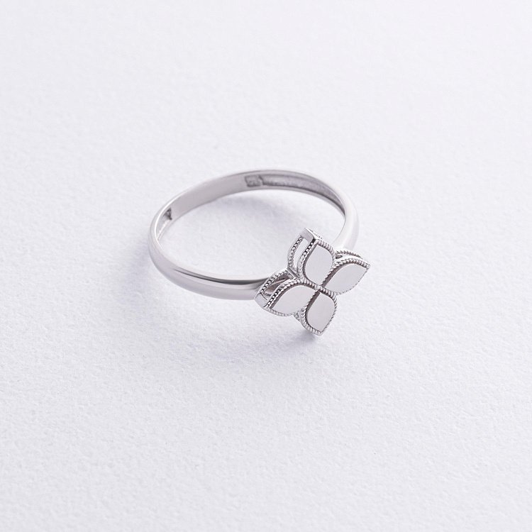 Каблучка "Конюшина" в білому золоті к07533 від ювелірного магазину Онікс - 3