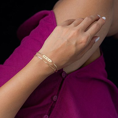 Браслет "Римские цифры" в желтом золоте б04498 №2