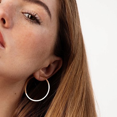 Сережки - кільця в червоному золоті с07411 №2