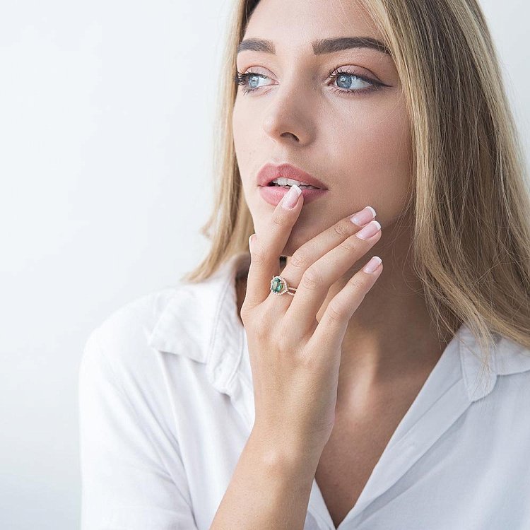 Золотое кольцо (празиолит, фианит) к04657 от ювелирного магазина Оникс - 4