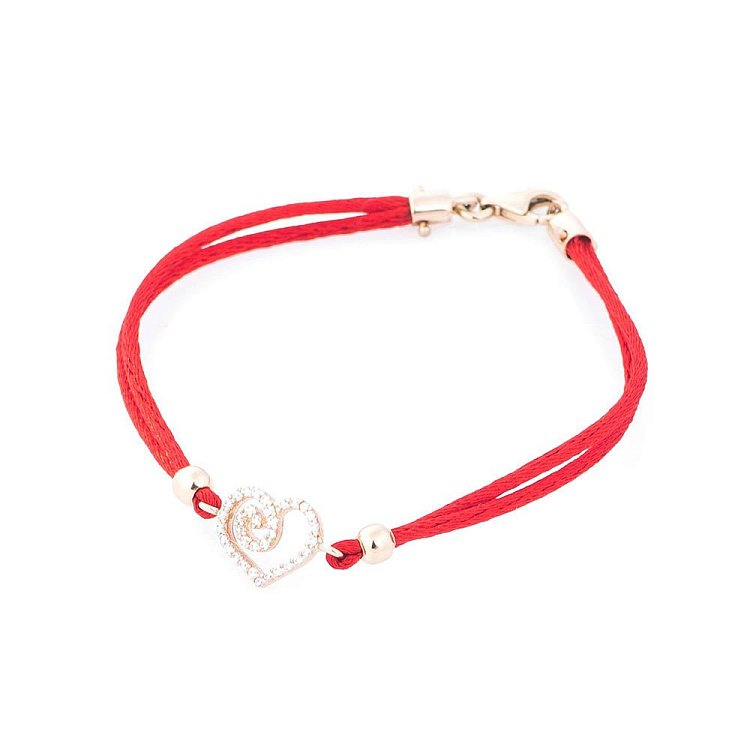 Браслет с красной нитью "Сердечко" б03103 от ювелирного магазина Оникс