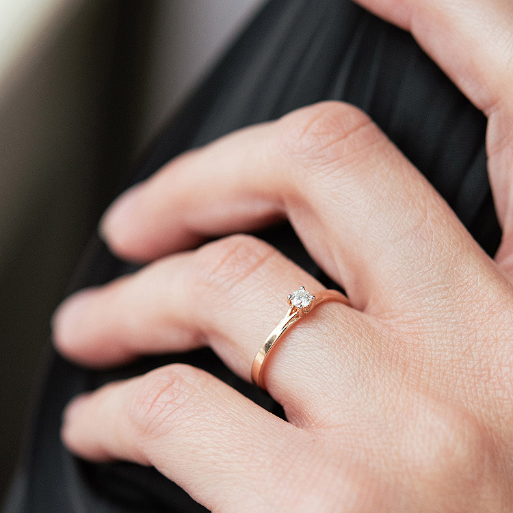 Помолвочное золотое кольцо с бриллиантом 101-10014(3.0)ч от ювелирного магазина Оникс - 2