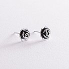 Срібні сережки - пусети "Троянди" 121953 от ювелирного магазина Оникс