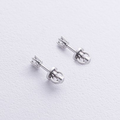 Серьги - пусеты с бриллиантами (белое золото) 331671121 №5