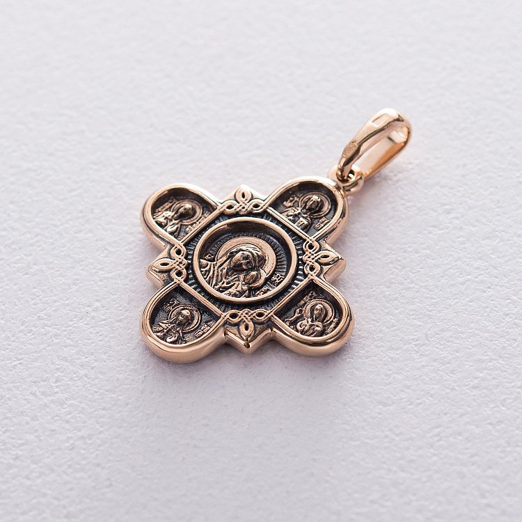 Золотий хрест з чорнінням п02671 від ювелірного магазину Онікс - 1