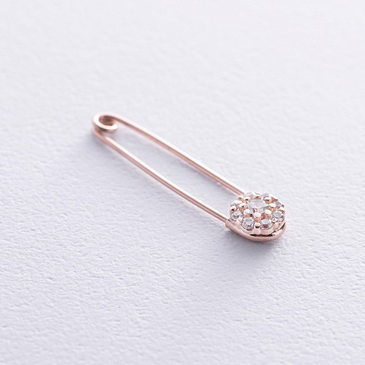 Золота шпилька "Квітка" (фіаніти) зак00239 від ювелірного магазину Онікс - 2