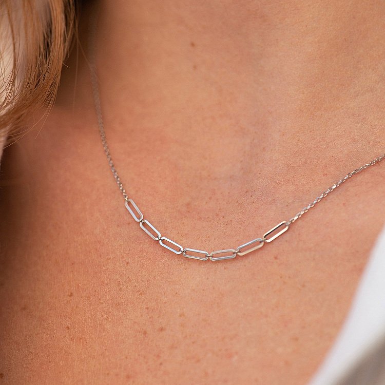 Колье - цепочка в белом золоте кол02383 от ювелирного магазина Оникс - 5