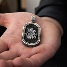 Срібний кулон "Св. Георгій Переможець" з ебеновим деревом 950 от ювелирного магазина Оникс - 1