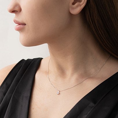 Кольє з фіанітом в білому золоті кол00595 №2