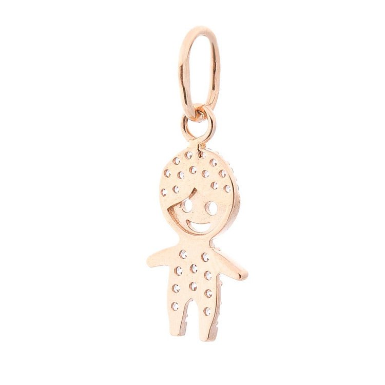 Золотий кулон "Дівчинка" з фіанітами п03028 від ювелірного магазину Онікс - 1