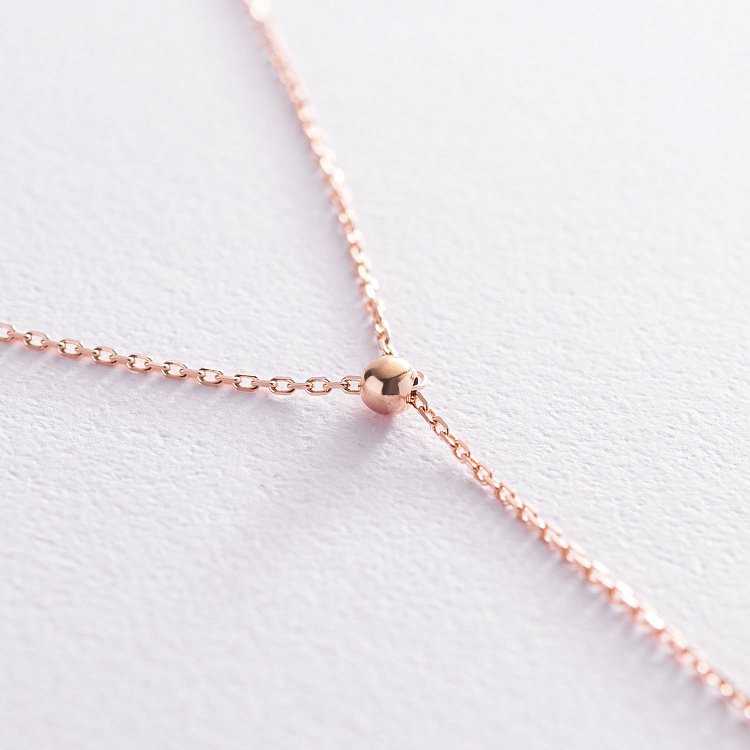 Колье "Шарик" в красном золоте кол01983 от ювелирного магазина Оникс - 3