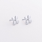 Сережки - пусети "Конюшина" в білому золоті с09617 от ювелирного магазина Оникс - 1