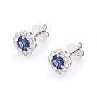 Золоті сережки-пусети (синій сапфір, діамант) сб0183gl от ювелирного магазина Оникс