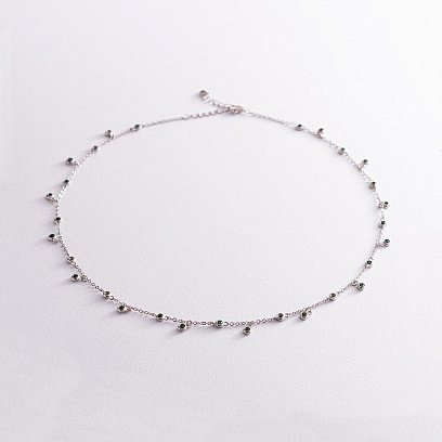 Серебряное колье с зелеными фианитами 181157 №2