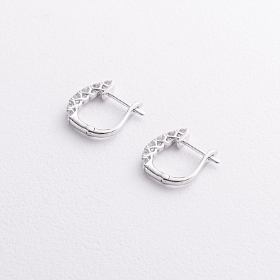 Золоті сережки з діамантами сб0648lg №2