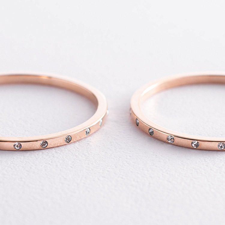 Золотые серьги-кольца (фианиты) с02633 от ювелирного магазина Оникс - 2