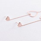 Золоті сережки - пусети на ланцюжку "Сердечка" с05957 от ювелирного магазина Оникс - 2