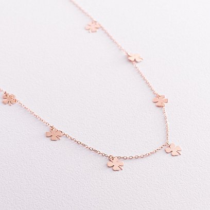 Кольє "Конюшина" в червоному золоті кол02084