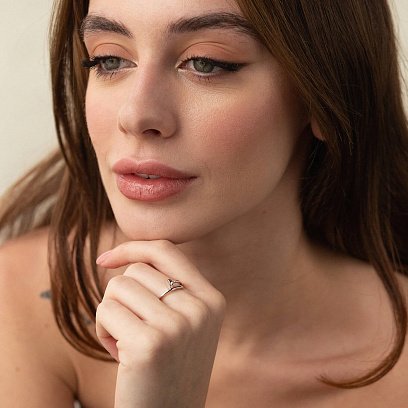 Каблучка "Цвях" у білому золоті к06966 №6