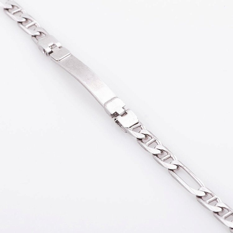 Чоловічий срібний браслет плетіння "Фігаро" 14661 від ювелірного магазину Онікс - 2