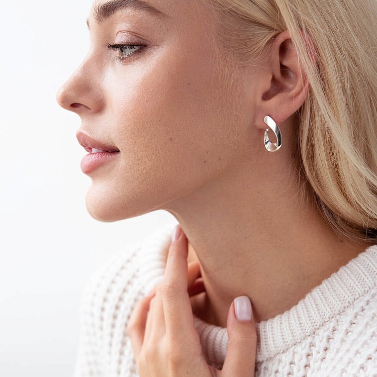 ﻿Срібні сережки "Крапельки" 123103 від ювелірного магазину Онікс - 1