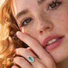 Золотое кольцо с изумрудом и бриллиантами 228851521 от ювелирного магазина Оникс - 3