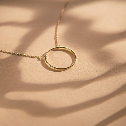 Колье "Большой круговорот" в желтом золоте кол01852 №10