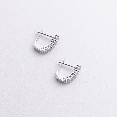 Сережки "Erika" з фіанітами (біле золото) с09064 №3