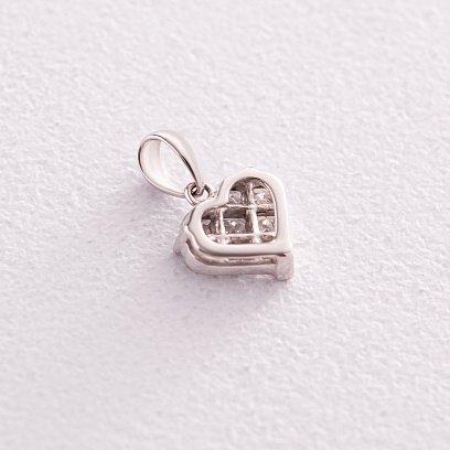 Золотий кулон "Сердечко" з діамантами пб0283nl №3