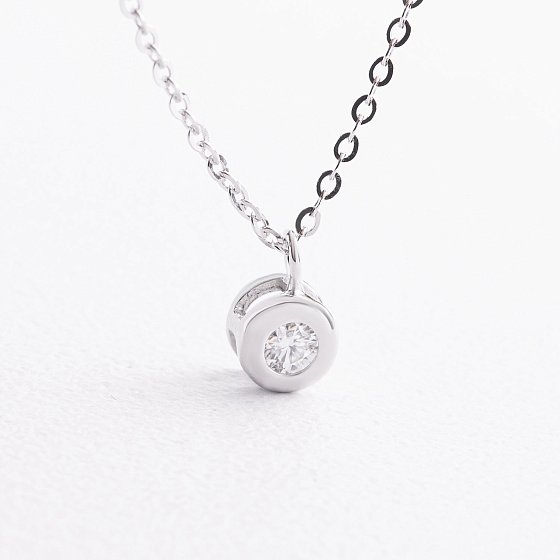 Серебряное колье (муассанит) 181381 №3