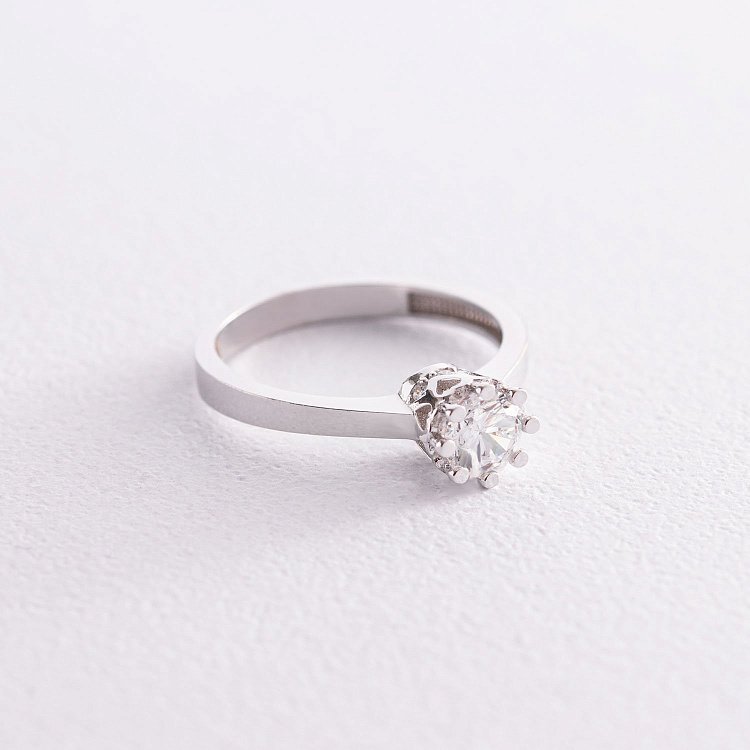 Золота заручальна каблучка "Корона" з фіанітом к06060 від ювелірного магазину Онікс - 3