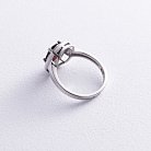 Серебряное кольцо с пиропом и фианитами GS-01-060-4110 от ювелирного магазина Оникс - 3
