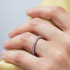 Серебряное кольцо с розовыми синтетическими сапфирами 1901/1р-PSPH от ювелирного магазина Оникс - 3