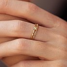 Золотое помолвочное кольцо c сердечками (фианит) к07586 от ювелирного магазина Оникс - 1