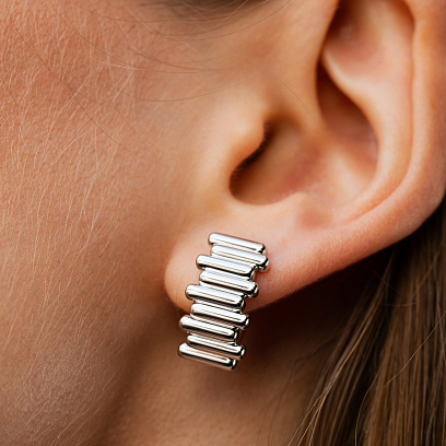 Сережки "Agnes" у білому золоті с09716 №5