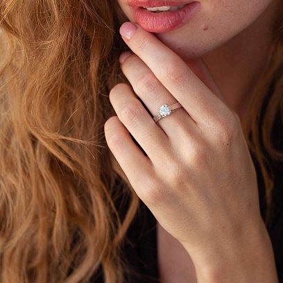 Помолвочное кольцо в белом золоте с бриллиантами кб0189nl №2