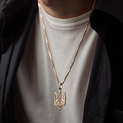 Подвеска "Герб Украины - Тризуб" в красном золоте п03721 №6