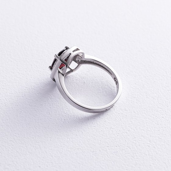 Серебряное кольцо с пиропом и фианитами GS-01-060-4110 №4
