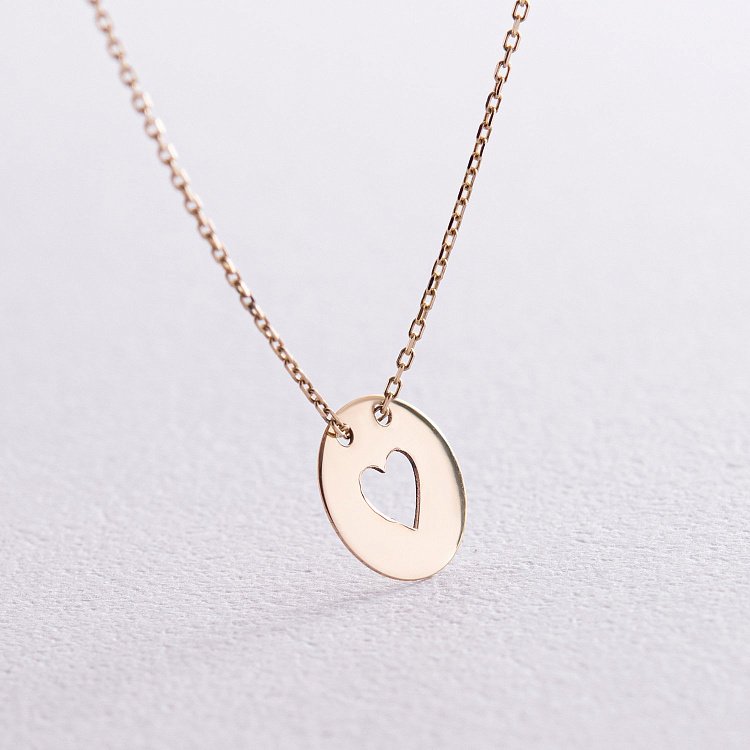 Кольє "Сердечко" у жовтому золоті кол01700с від ювелірного магазину Онікс - 5