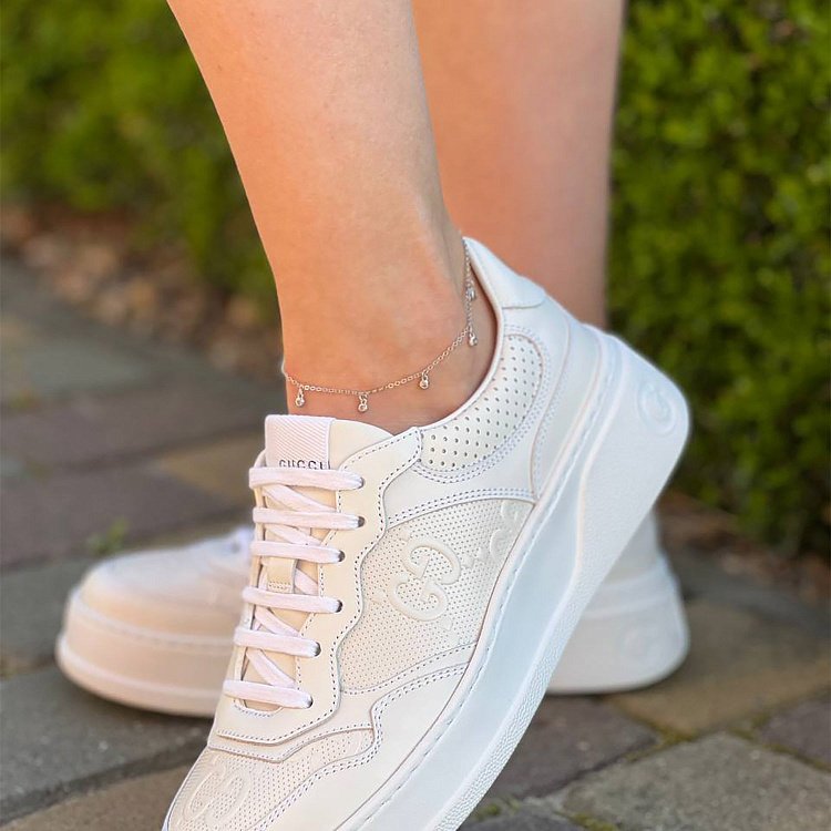 Серебряный браслет на ногу с фианитами 141599 от ювелирного магазина Оникс - 1