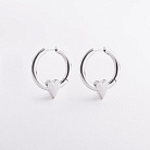 Срібні сережки - кільця "Сердечки" 7576 от ювелирного магазина Оникс