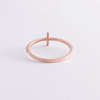 Каблучка "Дейзі" в червоному золоті (фіаніти) з3913 №3