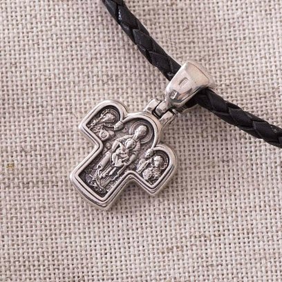 Православный крест "Спас на престоле" (чернение) 13442 №2