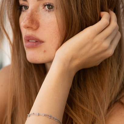 Браслет "Кульки" у білому золоті б05514 №2