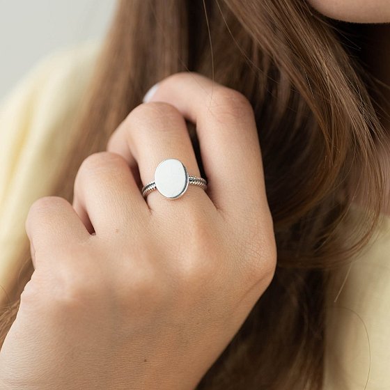 Серебряное кольцо с чернением 112537 №4