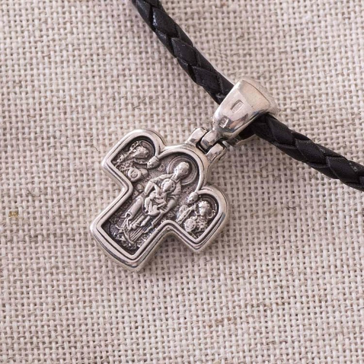 Православный крест "Спас на престоле" (чернение) 13442 от ювелирного магазина Оникс - 1