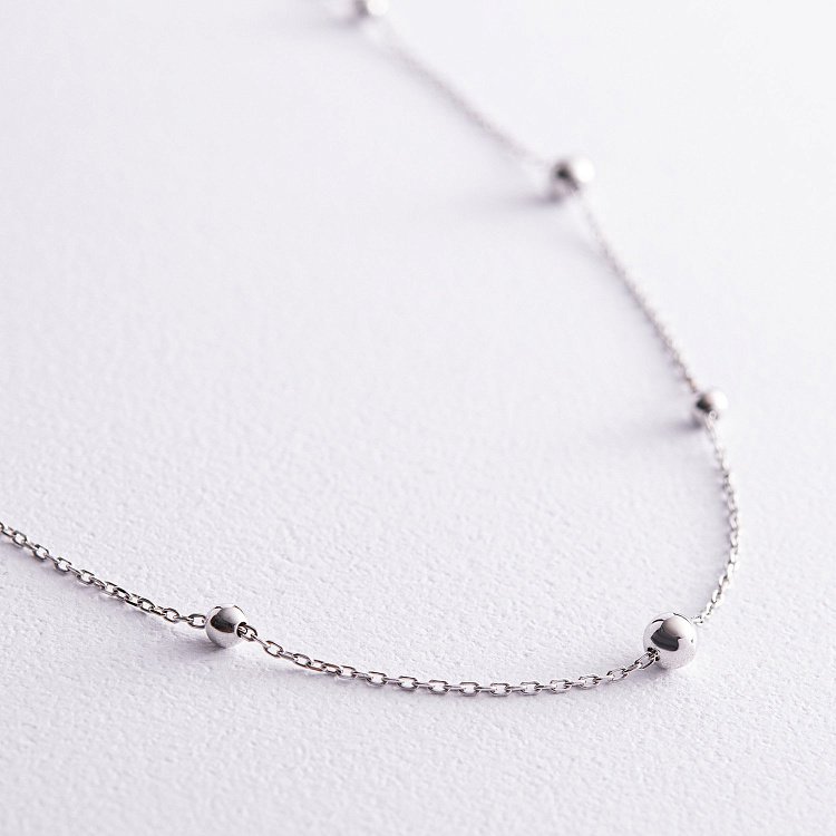 Колье "Шарики" в белом золоте кол02226 от ювелирного магазина Оникс - 2