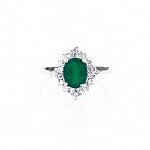 Серебряное помолвочное кольцо (хризопраз, фианиты) 111487 от ювелирного магазина Оникс - 2