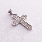 Срібний хрестик з фіанітами 132008 от ювелирного магазина Оникс